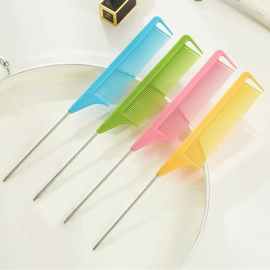 10pcs Rat Tail Comb Set – Metal Fine Tooth Combs for Parting, Teasing & Braiding - Image 4
