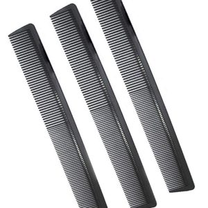 3 Pack Carbon Fiber Cutting Comb – 8.15″ Professional Comb, Fine & Wide Tooth