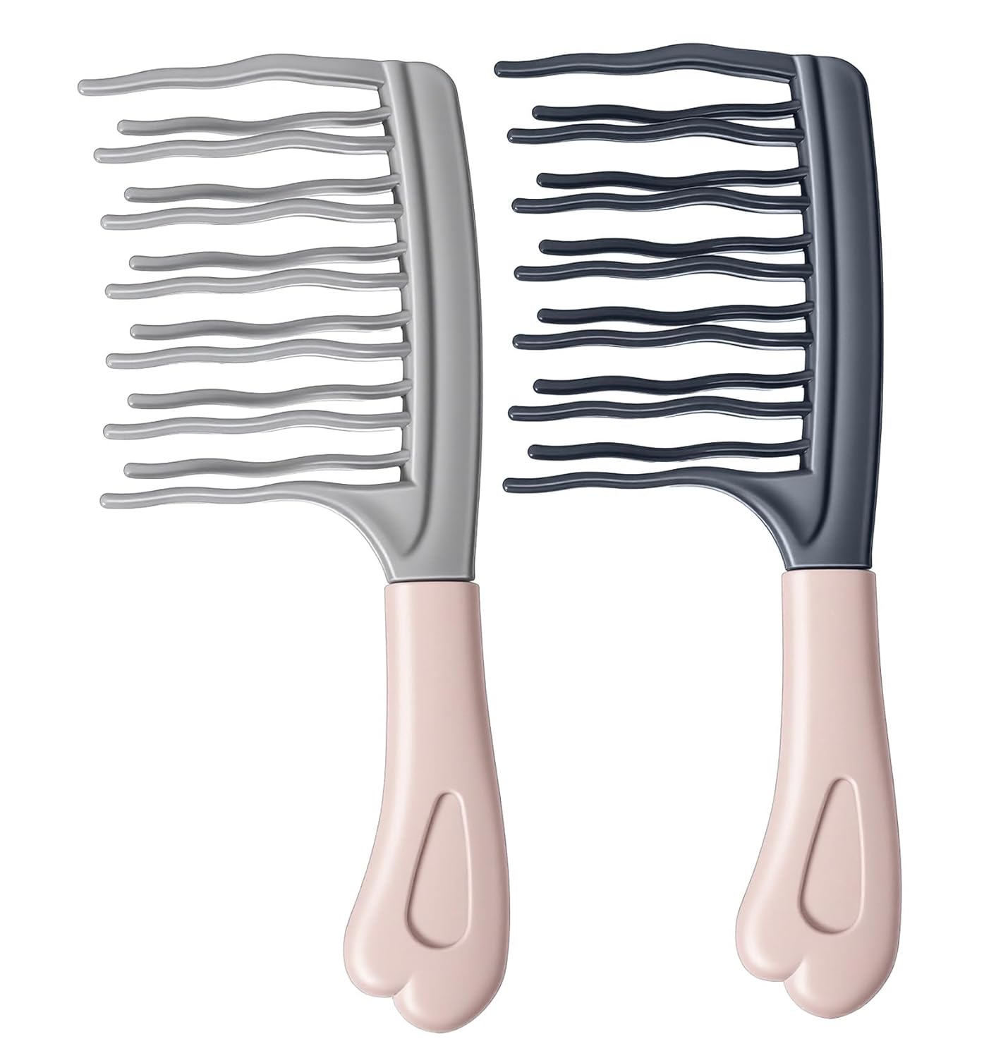 2-Pack Wide-Tooth Combs for Curly Hair, Detangling Comb with Wavy Teeth, Ergonomic Travel Comb for Men & Women - Image 2