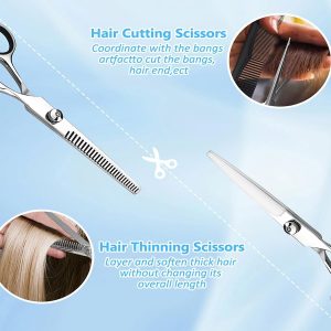 Hair Cutting Scissors & Thinning Shears Kit – Premium Stainless Steel