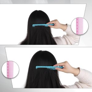 3-Pack Cutting Combs for Barber & Salon Stylists, Heat Resistant (Purple, Green, Pink)