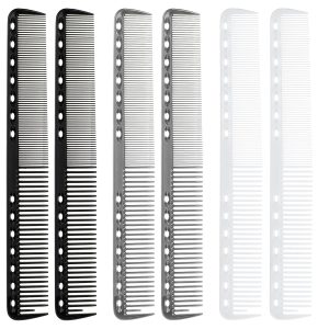 6-Pack Professional Carbon Fiber Cutting Combs (Black, Grey, White)